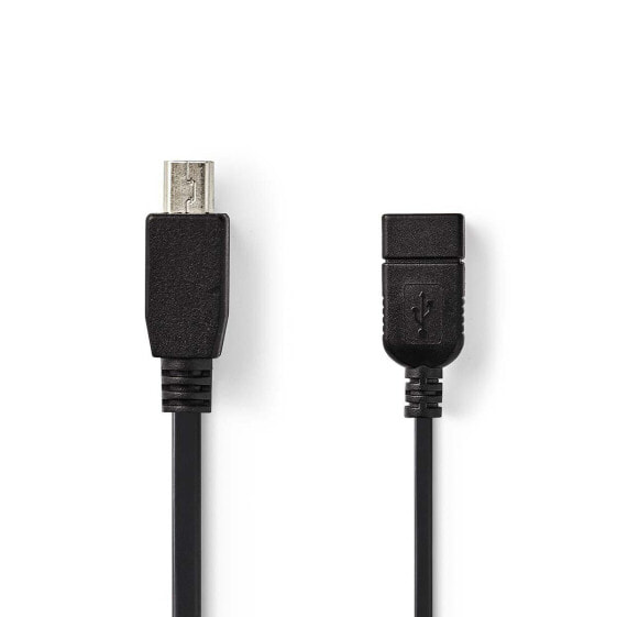 Nedis CCGP60315BK02 - 0.2 m - USB A - USB 2.0 - 480 Mbit/s - Black