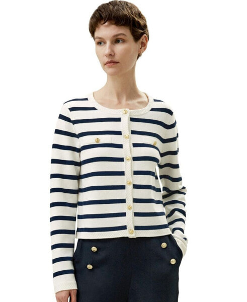 Women's Gariana Striped Wool Cardigan for Women