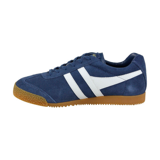 Gola Harrier Suede CMA192 Mens Blue Suede Lace Up Lifestyle Sneakers Shoes