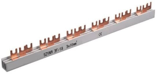 Комплектующие для щитов Pawbol Szyna łączeniowa 3P 63A 10mm2 widełkowa 18мод. S-18 (E.4303)