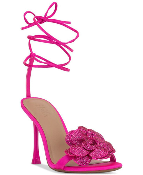 Women's Nascha Lace-Up Flower Sandals, Created for Macy's