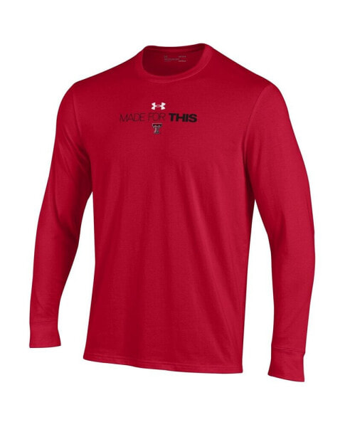 Men's Red Texas Tech Red Raiders 2024 On Court Bench Unity Long Sleeve T-Shirt