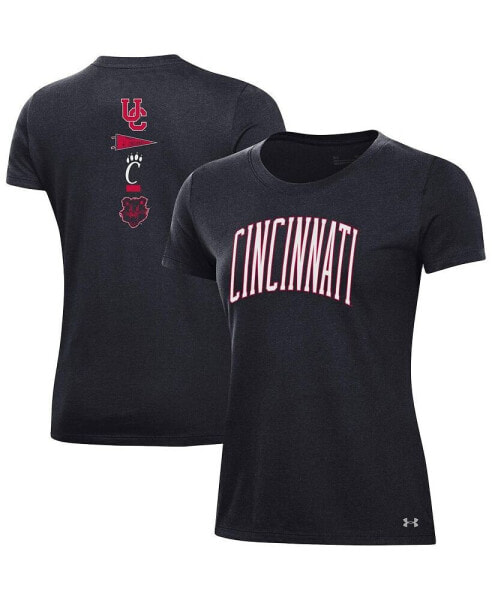 Футболка женская Under Armour Cincinnati Bearcats черная "Two-Hit"