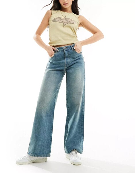 Good For Nothing wide leg jeans in vintage blue