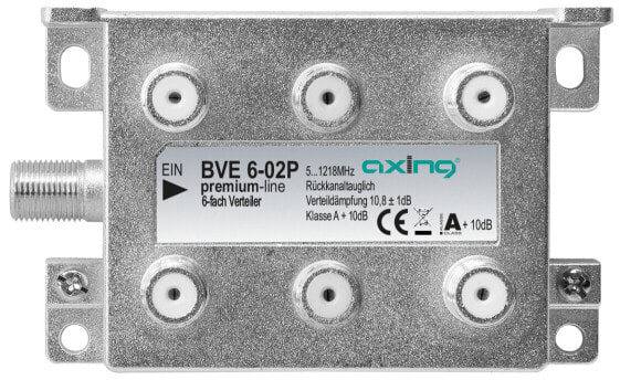 axing BVE 6-02P - Kabelsplitter - 5 - 1218 MHz - Grau - A - 10,8 dB - F