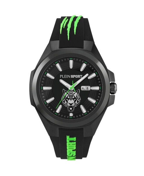 Men's Tigermaster Three Hand Date Quartz Black Silicone 47MM