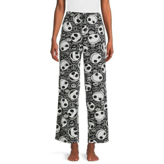 Disney Velour Sleep Pant Women's XL Black Jack Skellington Pull-On Polyester