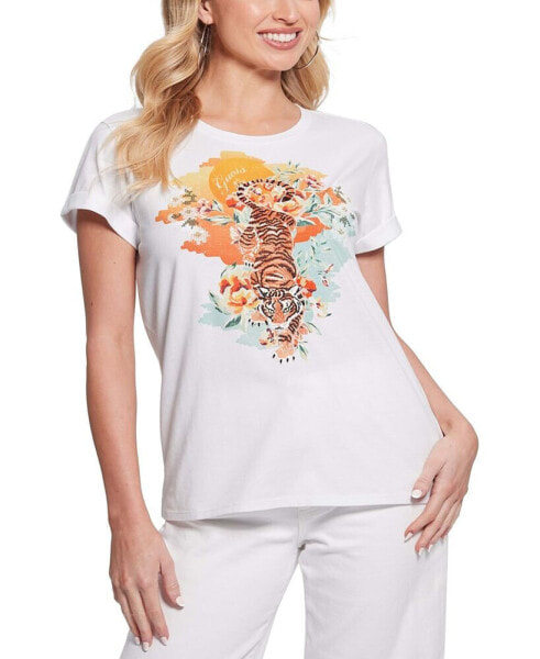 Women's Crouching Tiger Cotton Short-Sleeve T-Shirt