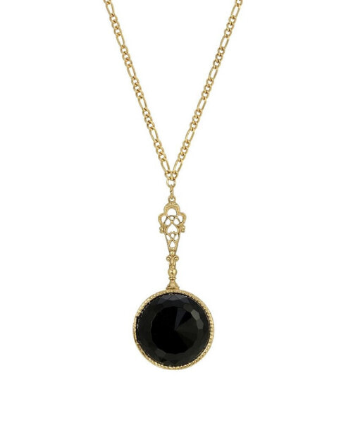 Acrylic Black Round Pendant Necklace