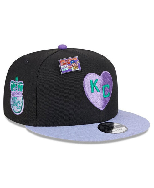 Men's Black/Purple Kansas City Monarchs Grape Big League Chew Flavor Pack 9FIFTY Snapback Hat