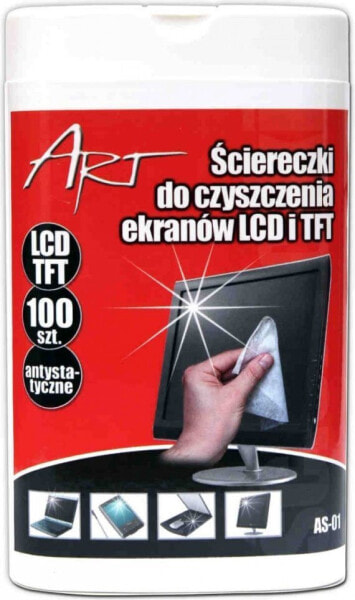 Art Chusteczki nawilżane do ekranów LCD/TFT 100 szt. (AS-01)