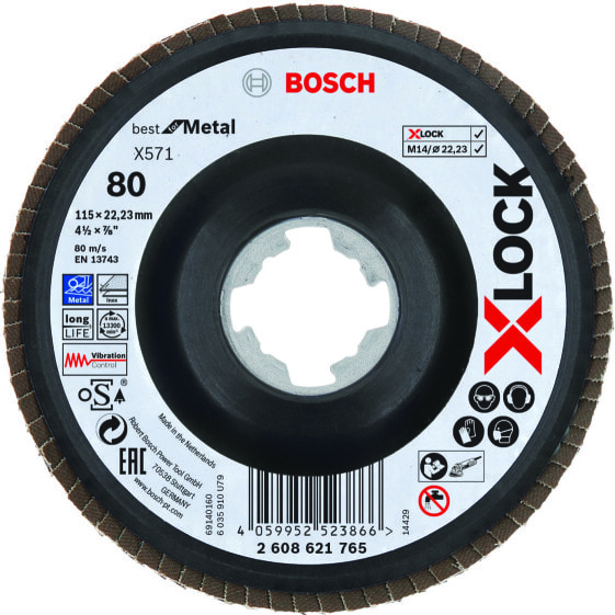 Bosch X-LOCK Fächerscheibe BfM 115 mm K80