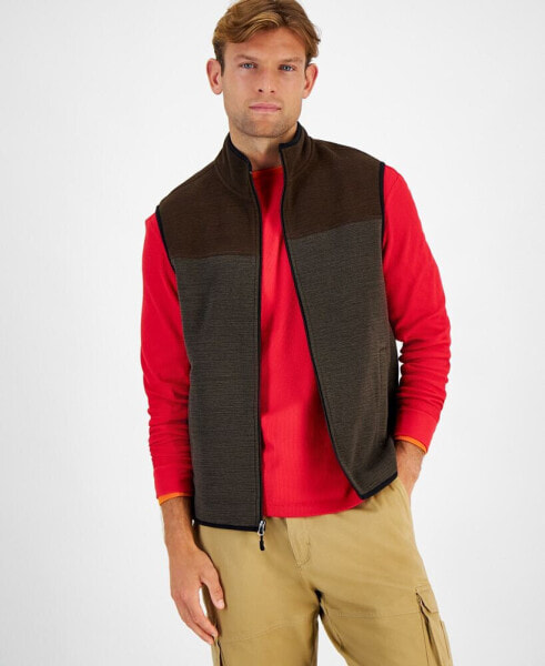 Men's Colorblocked Fleece Vest, Created for Macy's