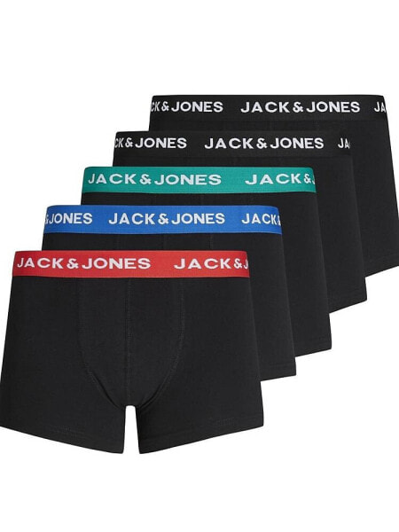 Jack & Jones 5 pack trunks in dark grey