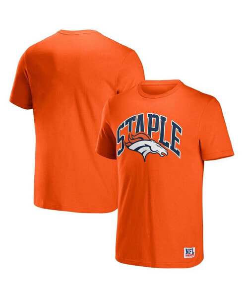 Men's NFL X Staple Orange Denver Broncos Lockup Logo Short Sleeve T-shirt