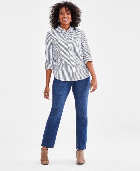 Women's High Rise Straight-Leg Jeans, Regular, Short and Long Lengths, Created for Macy's