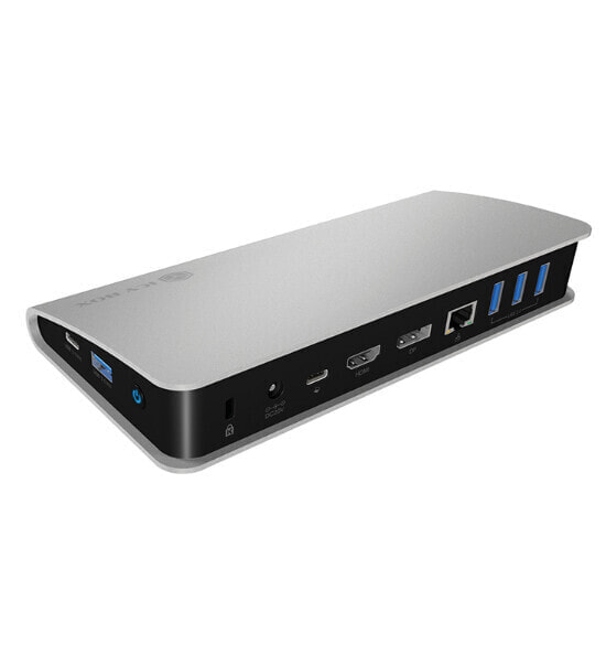 ICY BOX IB-DK2408-C - Wired - USB 3.2 Gen 1 (3.1 Gen 1) Type-C - 3.5 mm - 10,100,1000 Mbit/s - Black - Silver - MicroSD (TransFlash) - SD