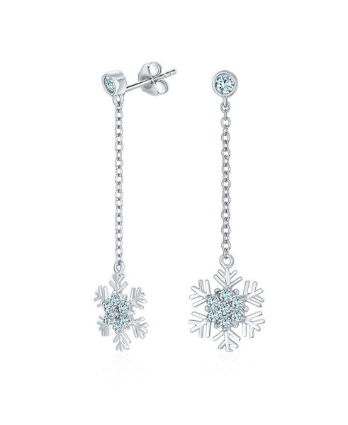 Серьги Bling Jewelry Ice Blue Snowflake