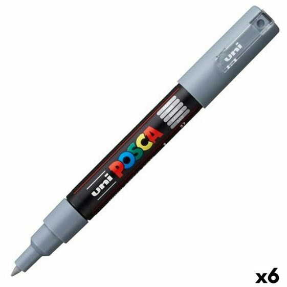 Фломастеры POSCA PC-1M серые (6 штук)