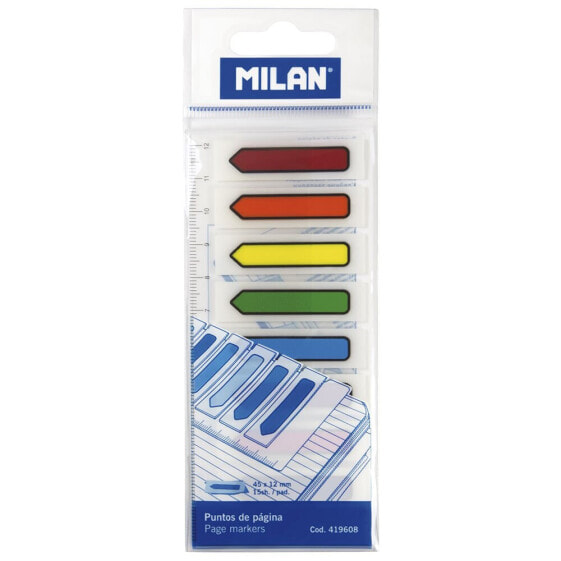 MILAN Pack 120 Transparent Plastic Arrow Page Markers