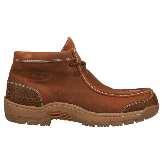Ботинки мужские водонепроницаемые Justin Original Workboots Crafton Leopard коричневые