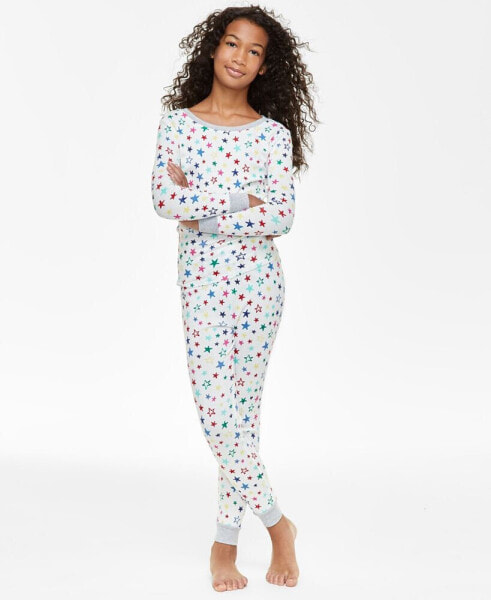 Family Pajamas Little & Big Kids Star Toss Cotton Snug-Fit Pajamas, Created for Macy's