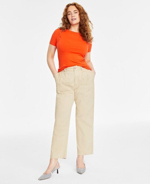 Women's Pleated Chino Ankle Pants, Created for Macy's