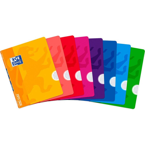 OXFORD HAMELIN Stapled Notebooks A5+ 4X4 Grid Openflex Plastic Lid 48 Sheets Package 10 Units Assorted Colors Colors