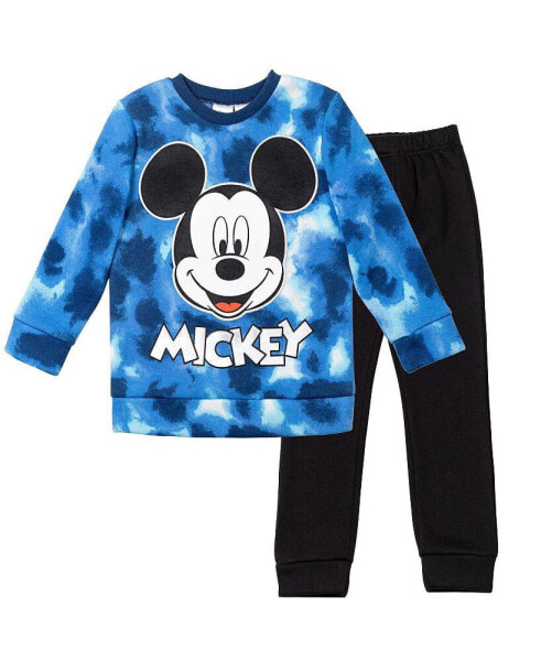 Baby Boys Mickey Mouse Fleece Pullover Sweatshirt and Pants Outfit Set to (12 Months - 14-16)