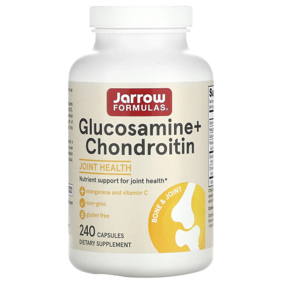 Jarrow Formulas, глюкозамин с хондроитином, добавка для здоровья суставов, 240 капсул