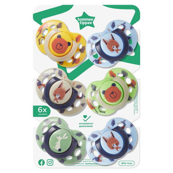 TOMMEE TIPPEE 6 Units Fun Pacifiers