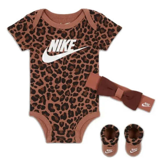 [NN0880-X0O] Baby Nike Bodysuit, Headband and Booties 3-PC Box Set