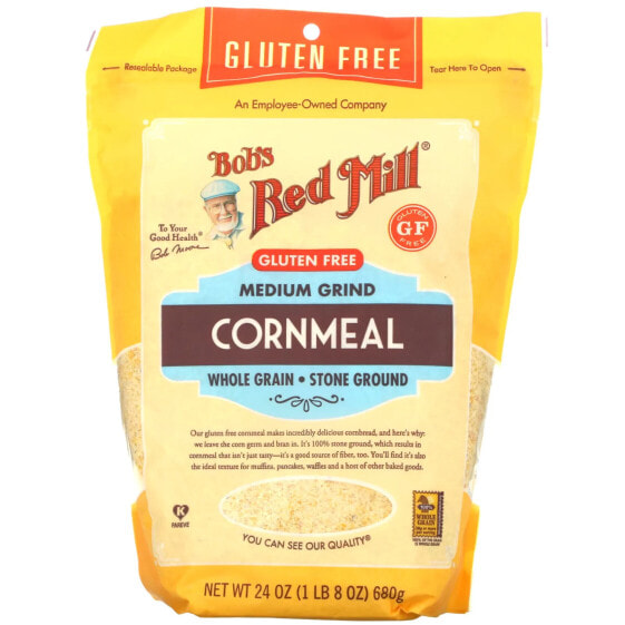 Cornmeal, Medium Grind, Whole Grain, Gluten Free, 24 oz (680 g)