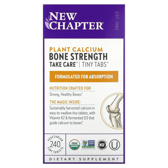 Витамин С для костей New Chapter Plant Calcium, Bone Strength, Take Care 240 Вегетарианских Таблеток