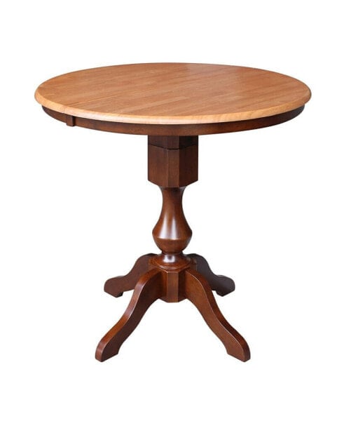 36" Round Top Pedestal Table with 12" Leaf