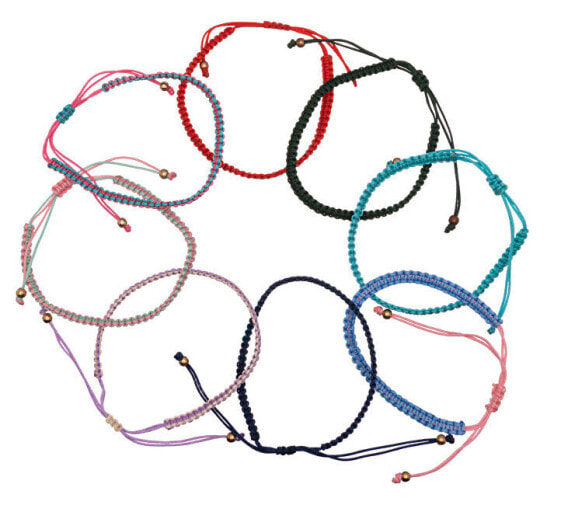 Colorful string bracelet turquoise/pink