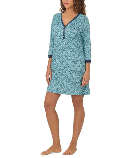 Women's Printed 3/4-Sleeve Sleepshirt