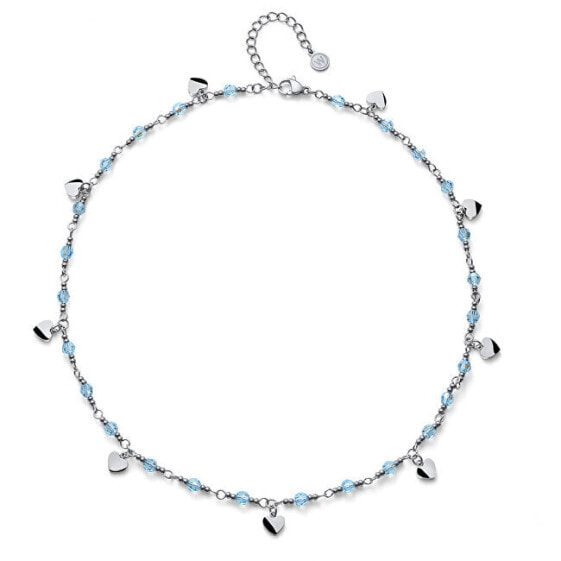 Charming steel necklace with beads Freak 12262 BLU