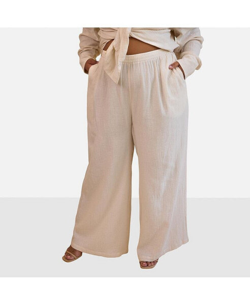 Women's Lyla Linen Wide Leg Pants W. Pockets