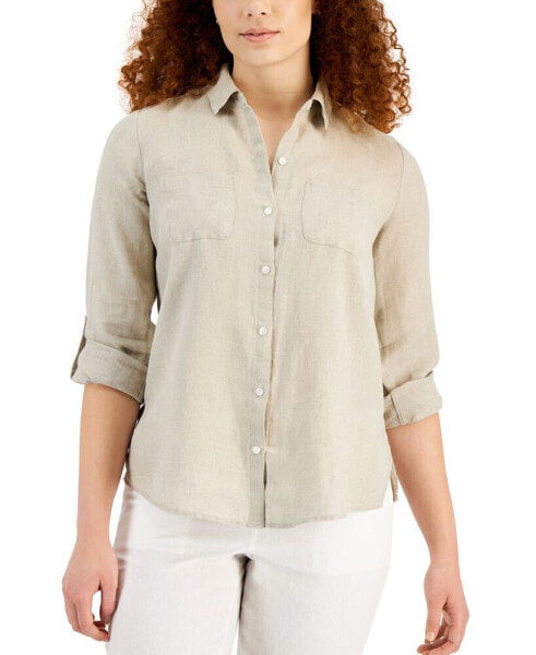 Women's 100% Linen Shirt, Created for Macy's