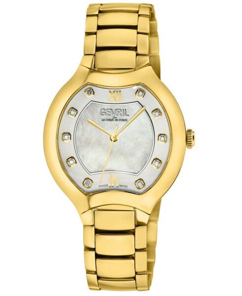 Часы Gevril Lugano Gold Tone Stainless Steel Watch
