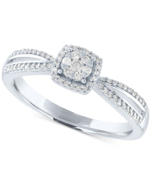 Diamond Cluster Promise Ring (1/6 ct. t.w.) in Sterling Silver