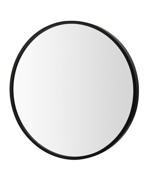 16''Round Wall Mounted Bathroom Mirror Aluminum Alloy Frame Decor Mirror
