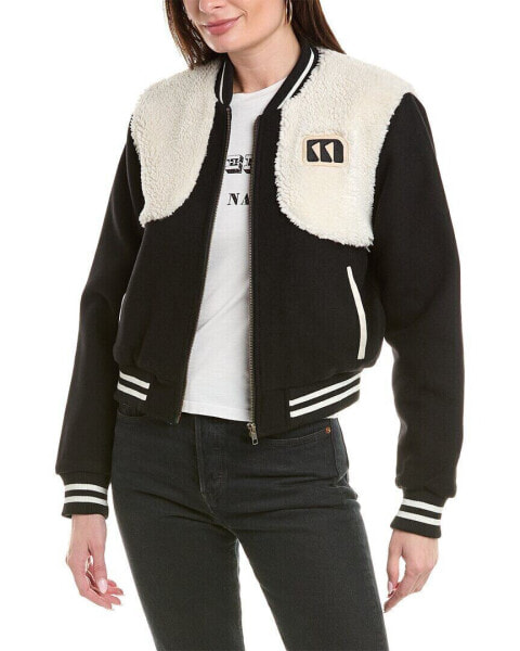 Mother The Vested Wool-Blend Varsity Jacket Women's