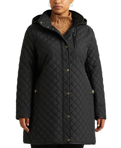 Women's Plus Size Quilted Coat, Created for Macy's