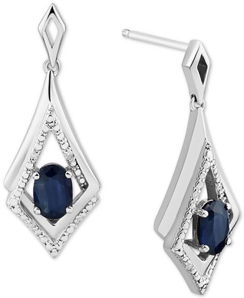 Серьги Macy's Sapphire & Diamond