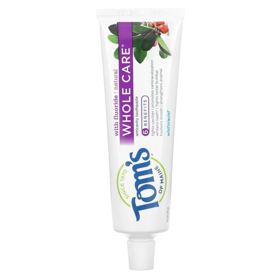 Whole Care, Natural Anticavity Toothpaste with Fluoride, Wintermint, 4 oz (113 g)