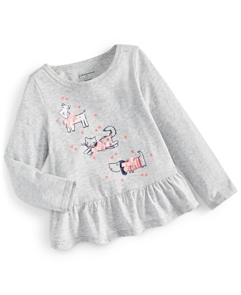 Baby Girls Cats and Dogs Shirt, Created for Macy's