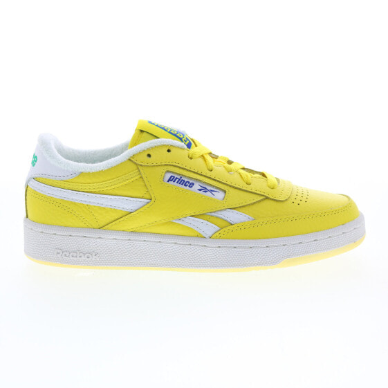Reebok Club C Revenge Prince Mens Yellow Leather Lifestyle Sneakers Shoes