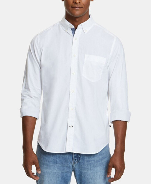 Men's Classic-Fit Stretch Solid Oxford Button-Down Shirt